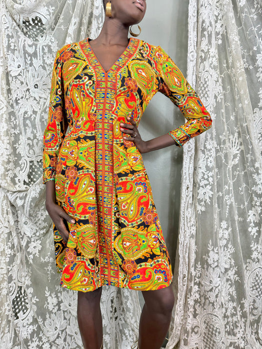 Aire, 60s paisley sequins dress