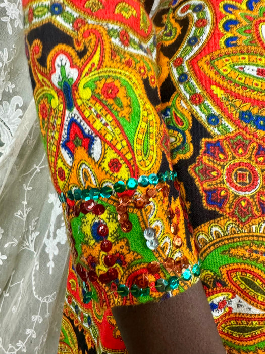 Aire, 60s paisley sequins dress