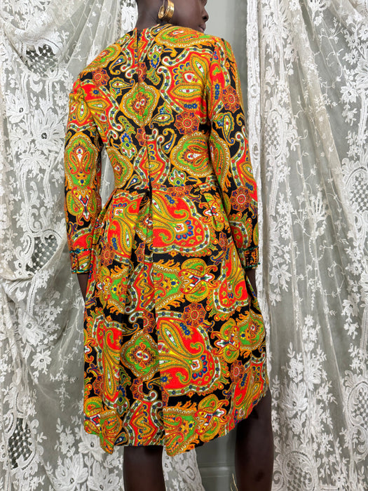 Aire, 60s paisley sequins dress