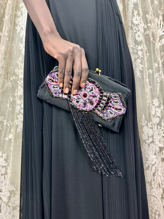 Attia, 40s beaded tassel clutch bag