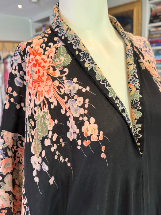 Diane, 40s silk Pongee ad lace reworked dress