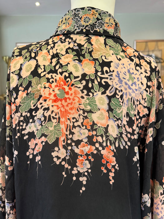 Diane, 40s silk Pongee ad lace reworked dress