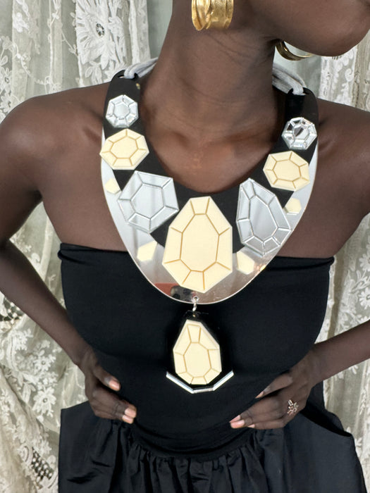 Uni, 60s Modernist mirror necklace
