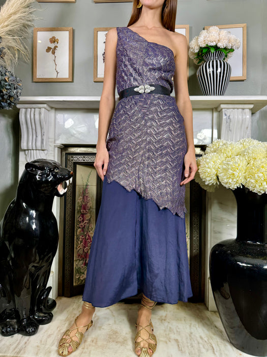 Eddy, 20s purple lamé reworked dress