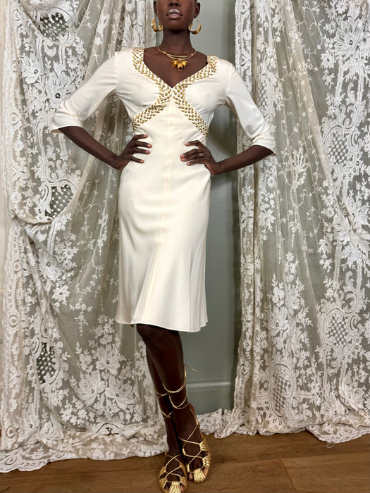 Chloé, Y2K cream studded dress