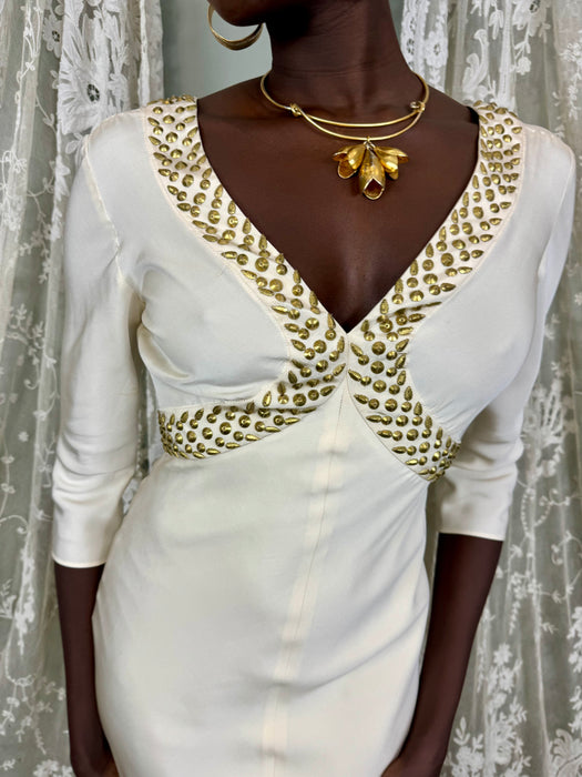 Chloé, Y2K cream studded dress