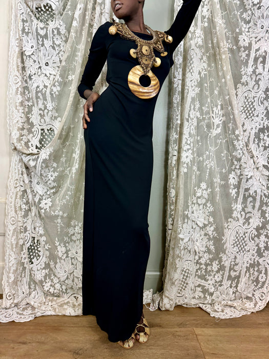 Ralph Lauren, jersey open back long dress