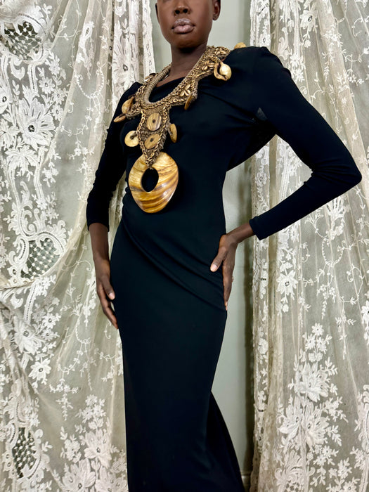 Ralph Lauren, jersey open back long dress