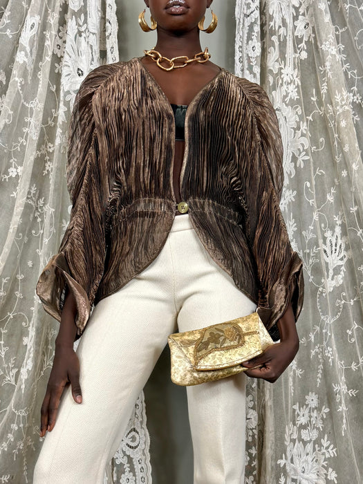 Krizia, 80s metallic pleated jacket