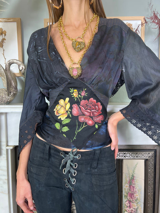Georgie, vintage hand painted blouse