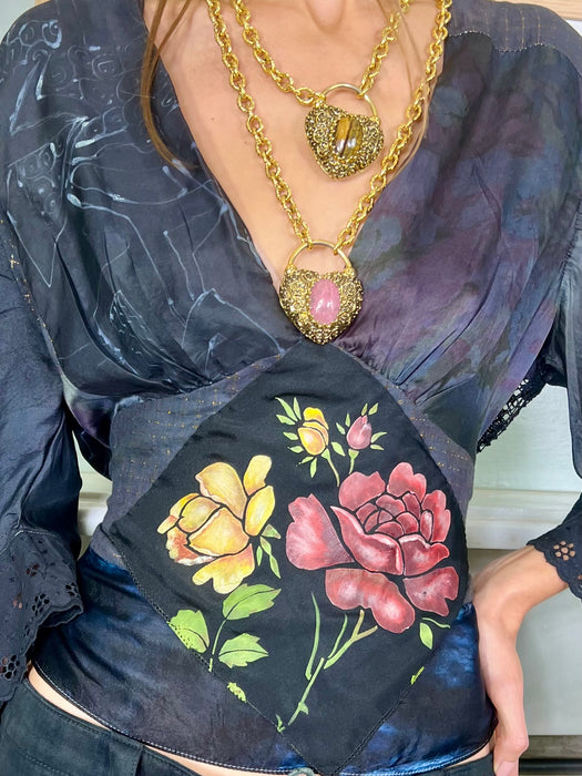 Georgie, vintage hand painted blouse