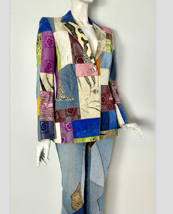 Roberto Cavalli, 80s patchwork denim suit