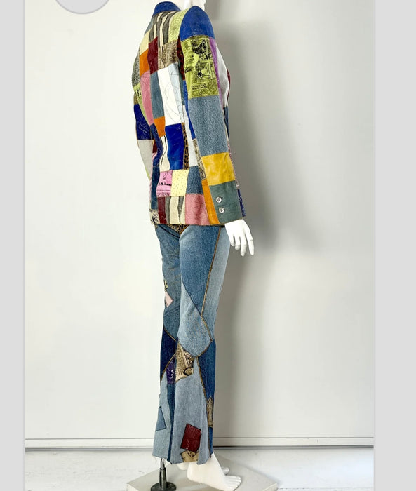 Roberto Cavalli, 80s patchwork denim suit