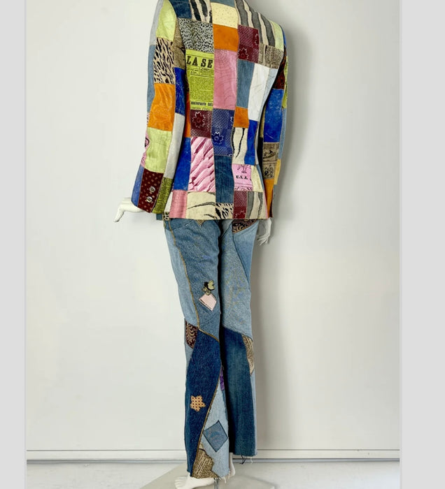 Roberto Cavalli, 80s patchwork denim suit