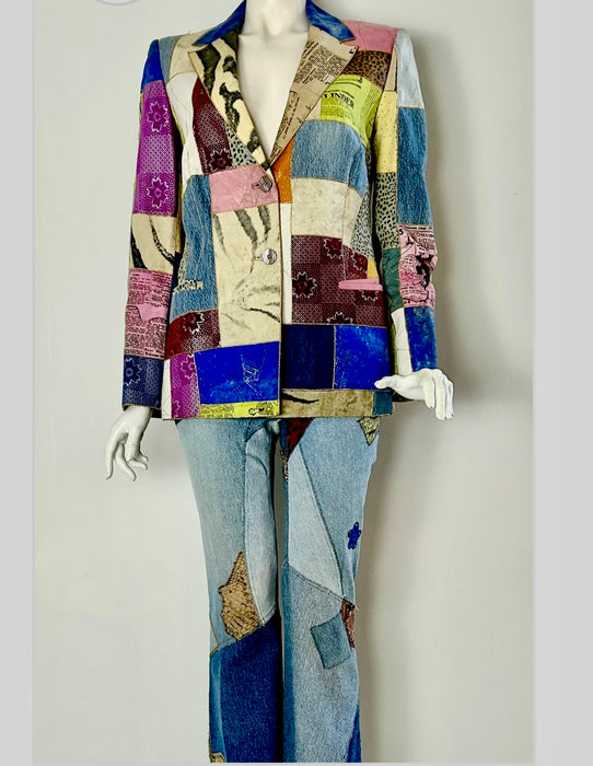 Roberto Cavalli, 80s patchwork denim suit