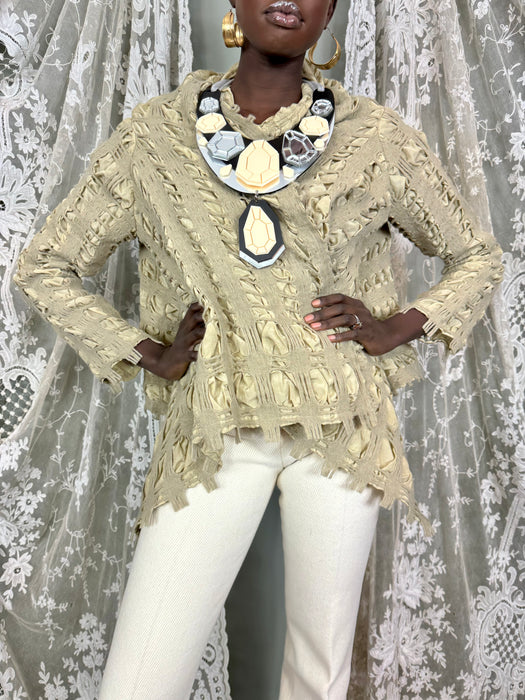 Bahia, textured wool and silk jacket