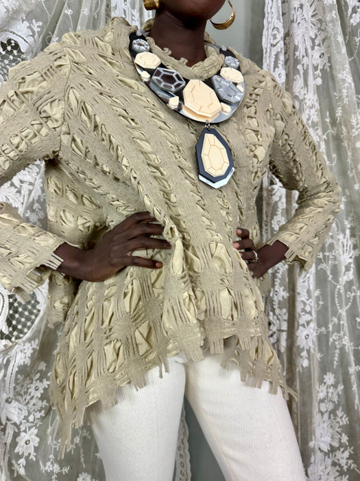 Bahia, textured wool and silk jacket