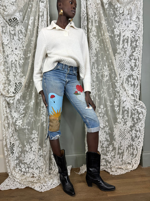 Maisie, 70s original patchwork short jeans