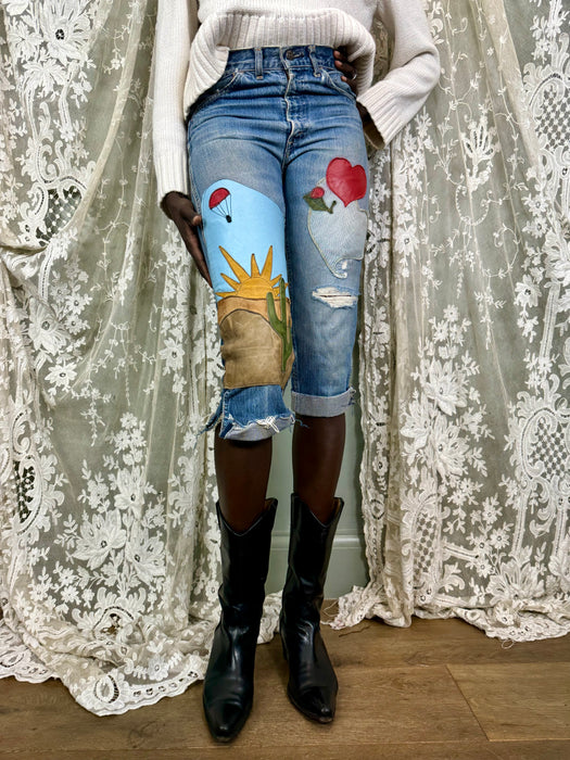 Maisie, 70s original patchwork short jeans