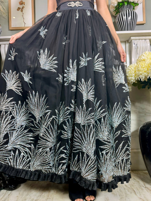 Joli, 80s black sparkly voluminous skirt