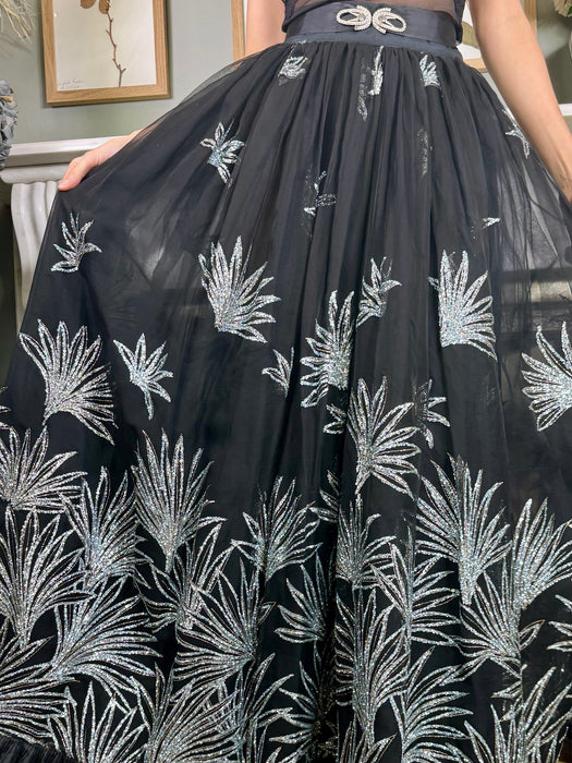 Joli, 80s black sparkly voluminous skirt