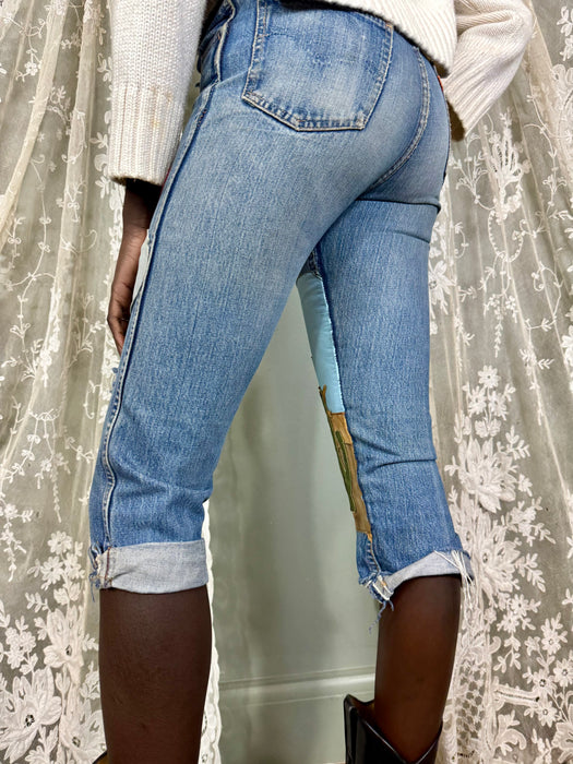 Maisie, 70s original patchwork short jeans