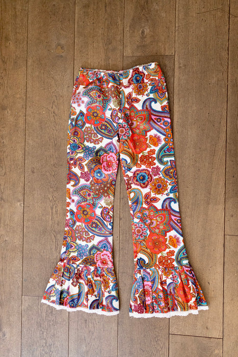 Uni, 70s reworked cotton flair trousers