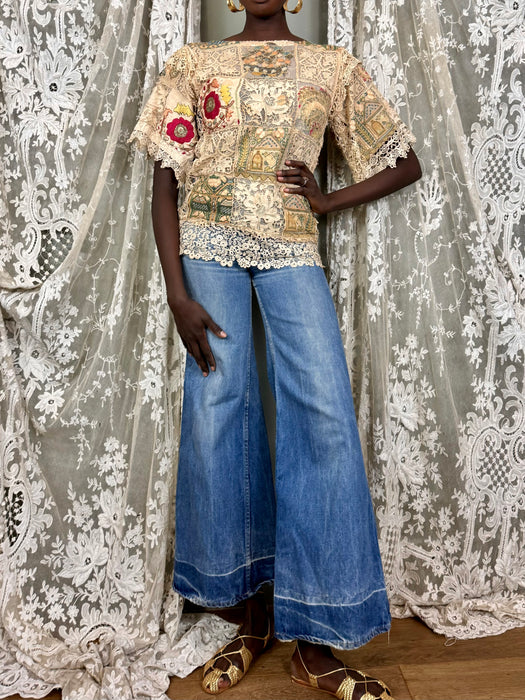Edina, 20s Turkish embroidered patchwork top