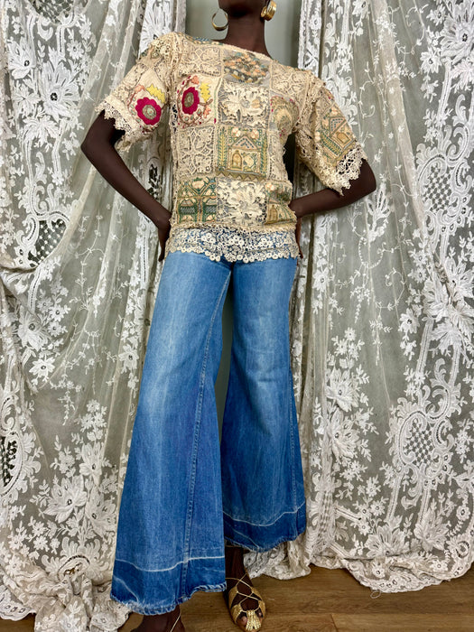 Edina, 20s Turkish embroidered patchwork top