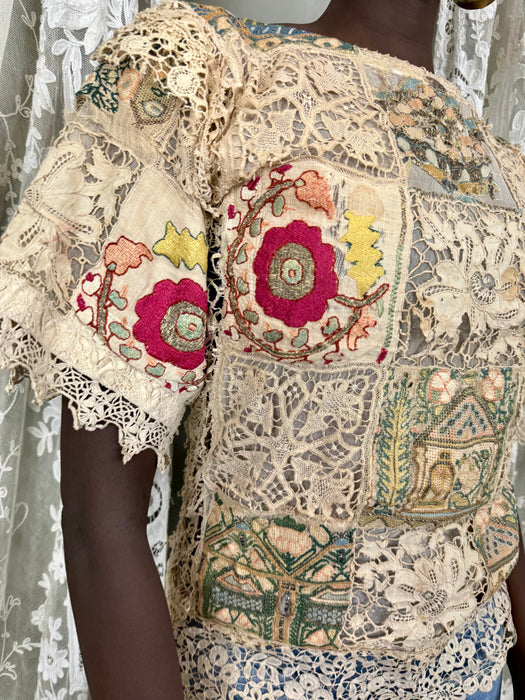 Edina, 20s Turkish embroidered patchwork top
