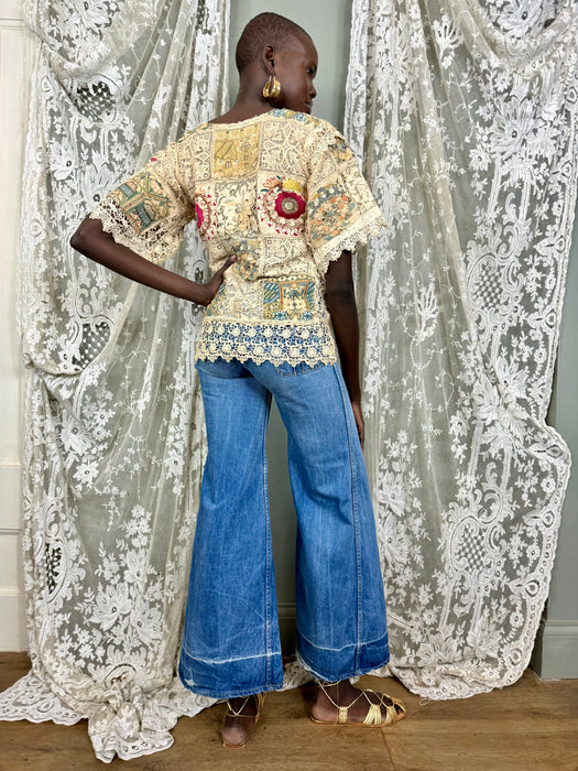Edina, 20s Turkish embroidered patchwork top