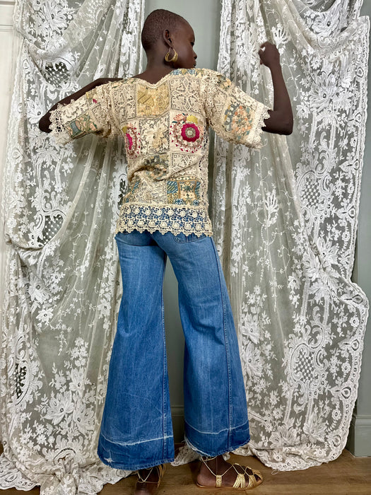 Edina, 20s Turkish embroidered patchwork top