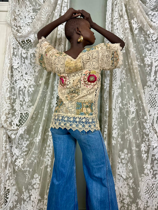 Edina, 20s Turkish embroidered patchwork top
