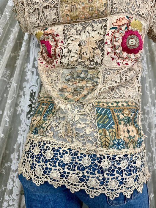 Edina, 20s Turkish embroidered patchwork top