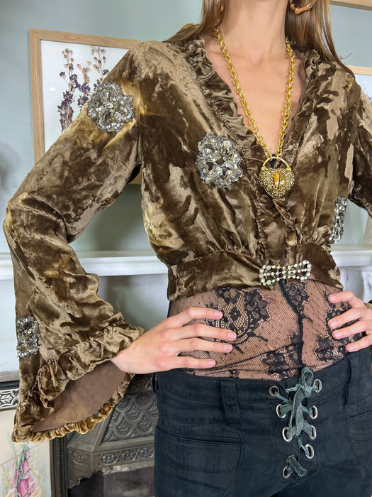 Fausto, 30s devoré beaded jacket