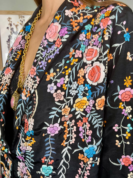 Magnolia, 40s Oriental floral embroidered jacket