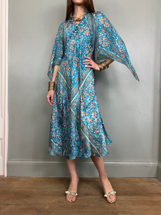 Chantal, 70s silk Indian floral dress