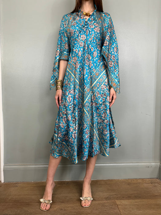 Chantal, 70s silk Indian floral dress