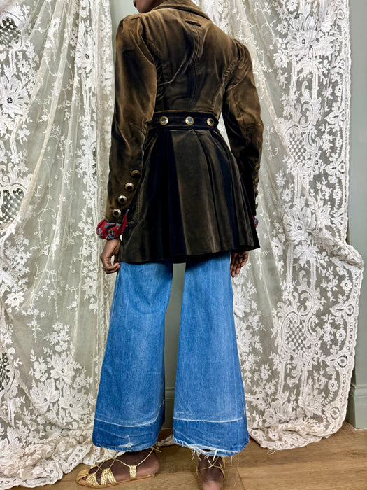 Jean Paul Gaultier, Y2K brown velvet double breasted coat