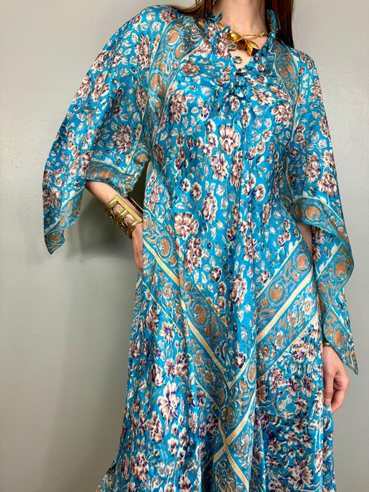 Chantal, 70s silk Indian floral dress