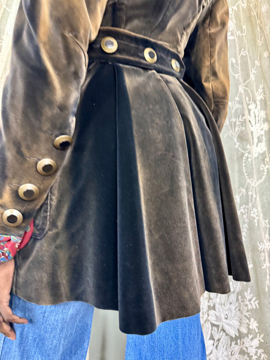 Jean Paul Gaultier, Y2K brown velvet double breasted coat