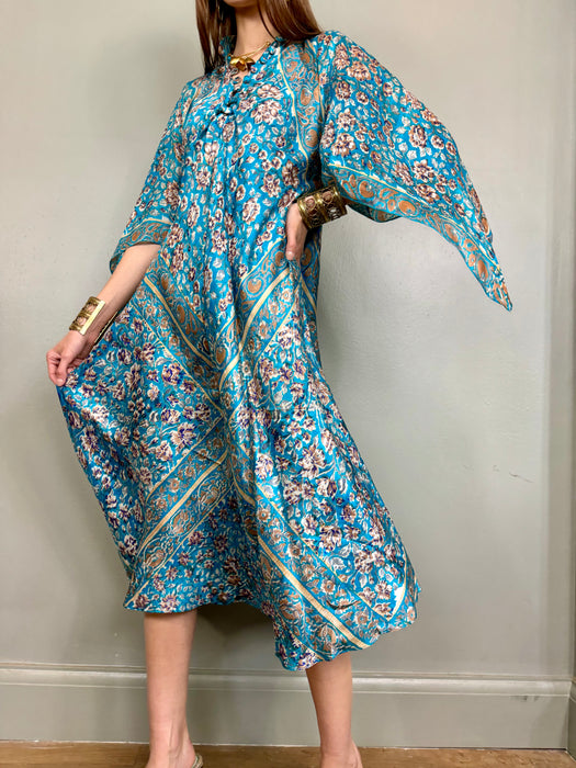 Chantal, 70s silk Indian floral dress