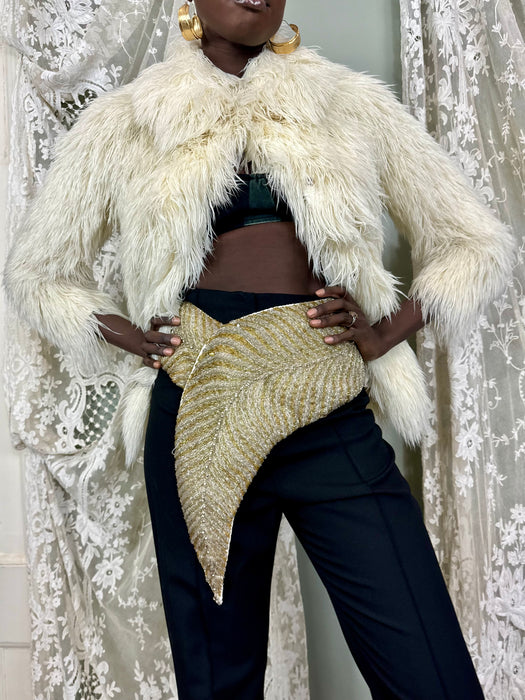 Neiman, 70s cream wool thread jacket