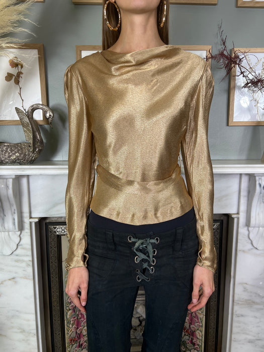 Liza, 20s gold long sleeved blouse