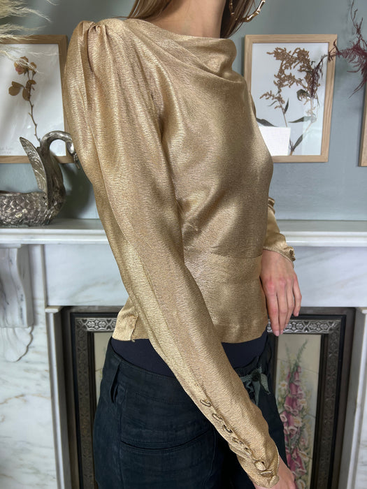 Liza, 20s gold long sleeved blouse