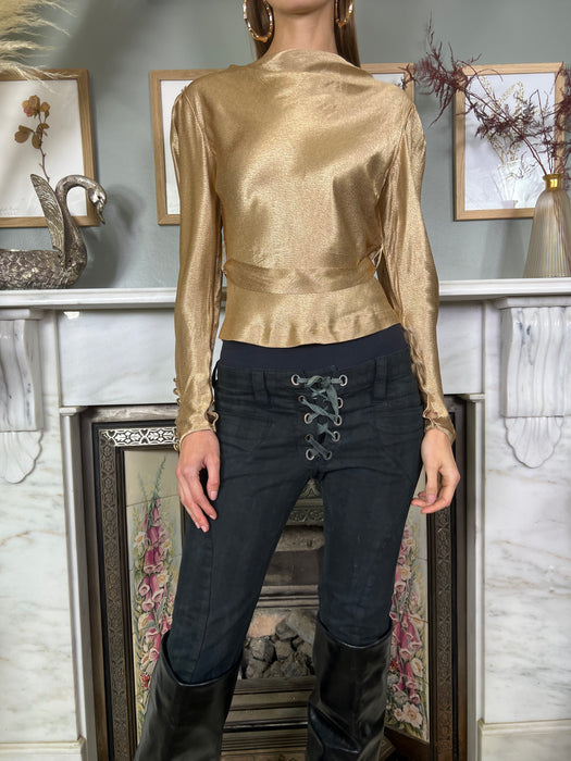 Liza, 20s gold long sleeved blouse