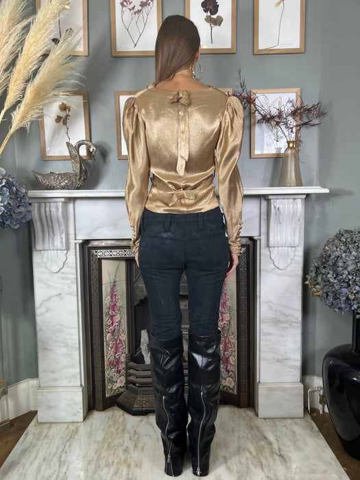 Liza, 20s gold long sleeved blouse