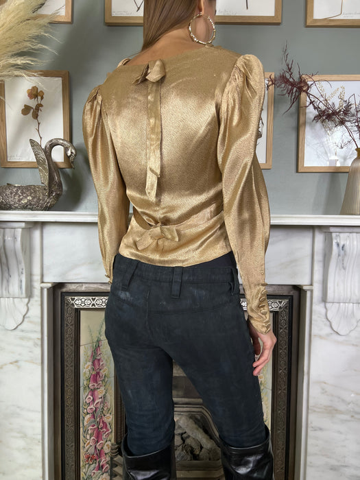 Liza, 20s gold long sleeved blouse