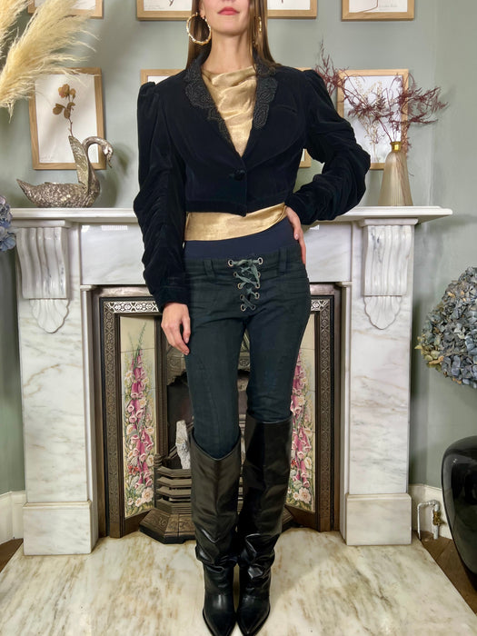 Betty,vintage black velvet beaded jacket