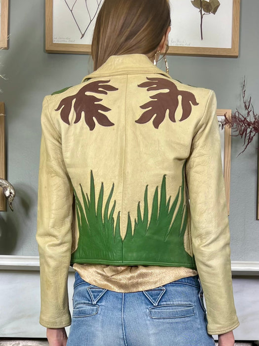 Magnus, East West leather hand painted jacket